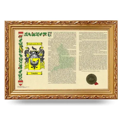 Templey Armorial Landscape Framed - Gold