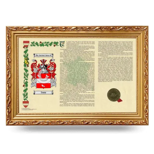 Terry Armorial Landscape Framed - Gold