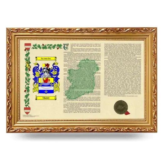 Therry Armorial Landscape Framed - Gold