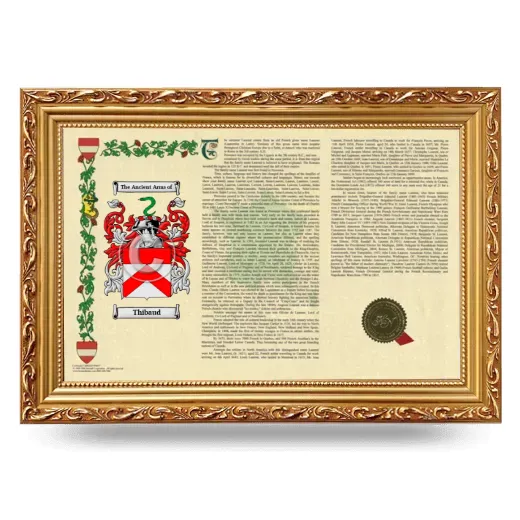 Thibaud Armorial Landscape Framed - Gold