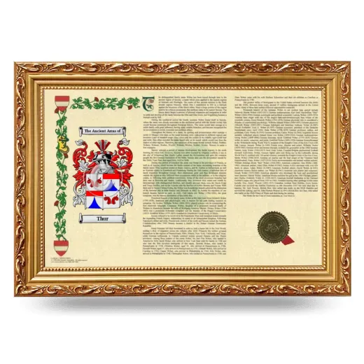 Thur Armorial Landscape Framed - Gold