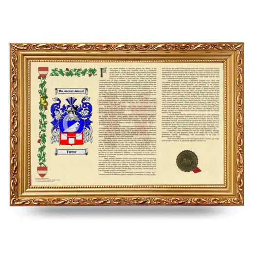 Tieme Armorial Landscape Framed - Gold