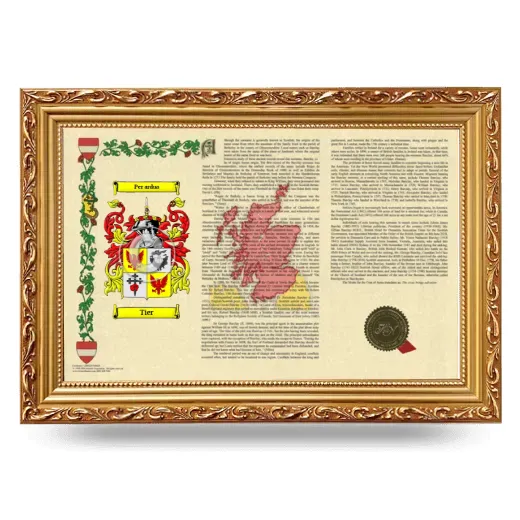 Tier Armorial Landscape Framed - Gold