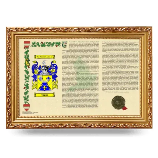 Timko Armorial Landscape Framed - Gold