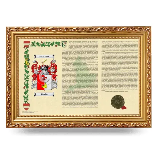 Timlin Armorial Landscape Framed - Gold