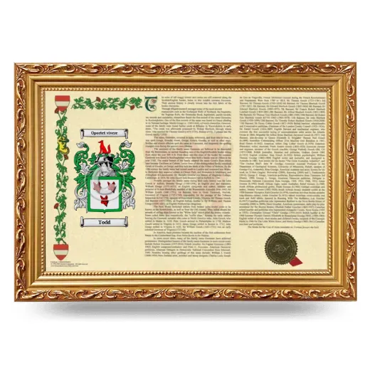 Todd Armorial Landscape Framed - Gold