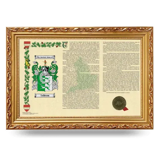 Tolleson Armorial Landscape Framed - Gold