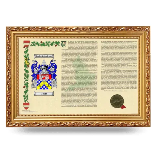 Tollie Armorial Landscape Framed - Gold