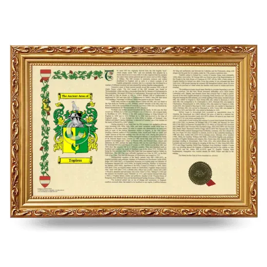 Topless Armorial Landscape Framed - Gold