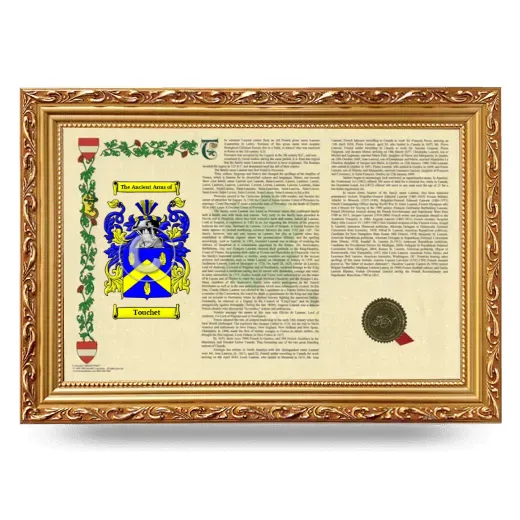 Touchet Armorial Landscape Framed - Gold
