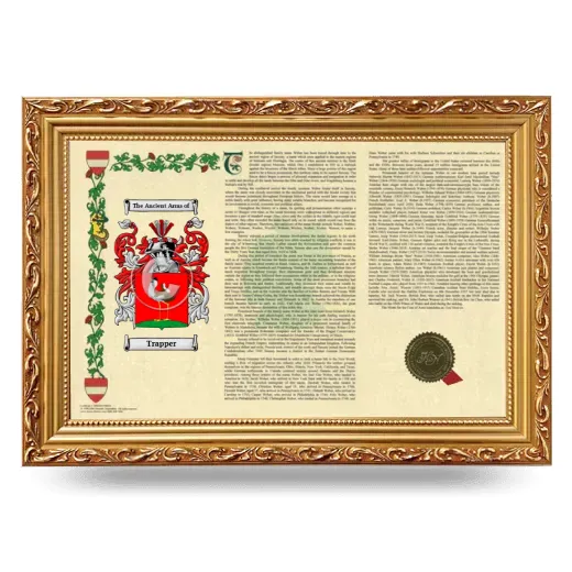 Trapper Armorial Landscape Framed - Gold