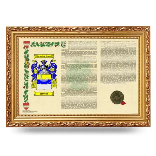 Traveler Armorial Landscape Framed - Gold