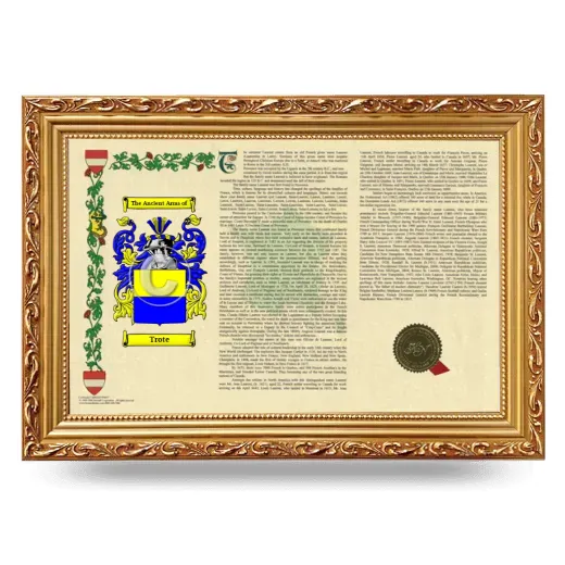 Trote Armorial Landscape Framed - Gold