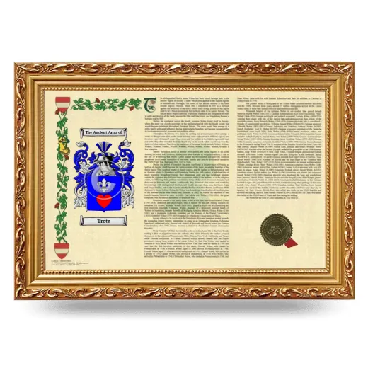 Trote Armorial Landscape Framed - Gold
