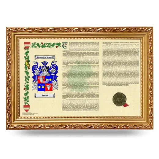 Trunk Armorial Landscape Framed - Gold