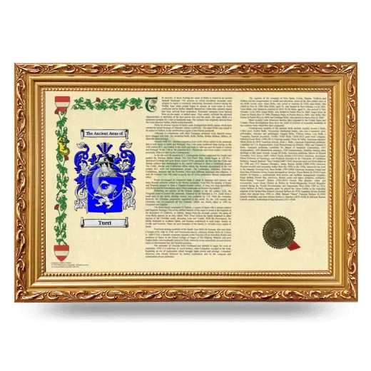 Tueri Armorial Landscape Framed - Gold