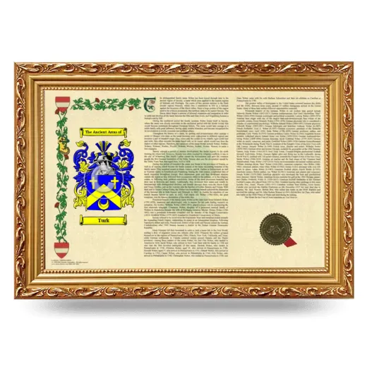 Turk Armorial Landscape Framed - Gold