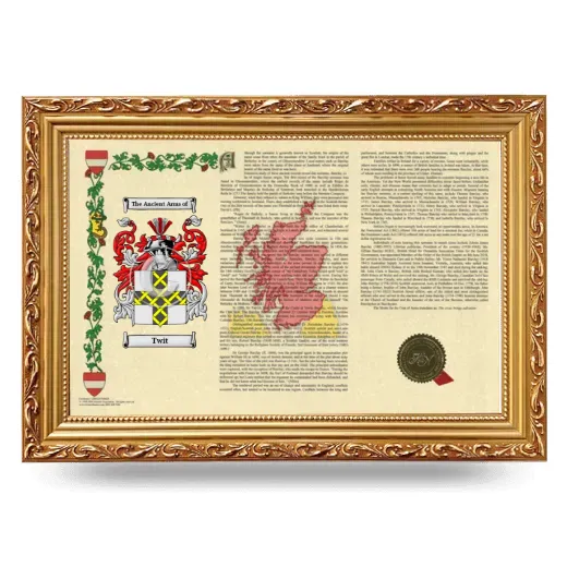 Twit Armorial Landscape Framed - Gold
