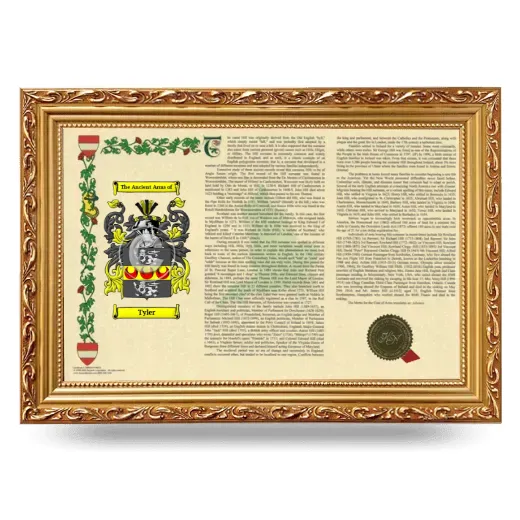 Tyler Armorial Landscape Framed - Gold