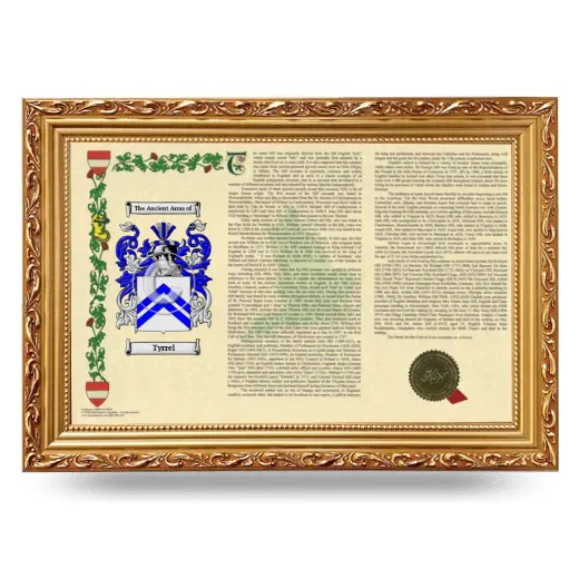 Tyrrel Armorial Landscape Framed - Gold