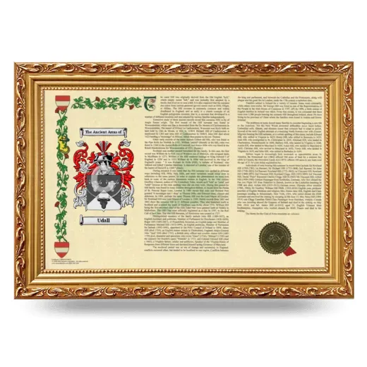 Udall Armorial Landscape Framed - Gold