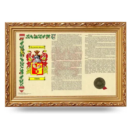 Ulrich Armorial Landscape Framed - Gold