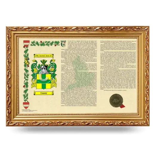 Ussery Armorial Landscape Framed - Gold