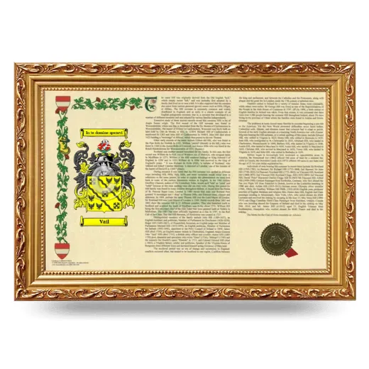 Vail Armorial Landscape Framed - Gold