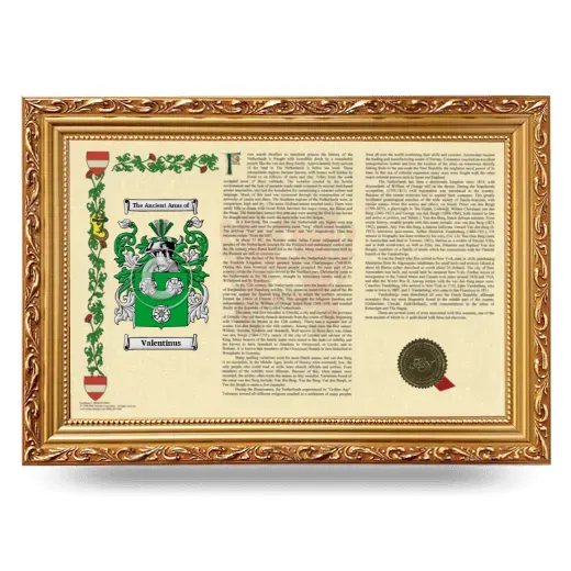 Valentinus Armorial Landscape Framed - Gold