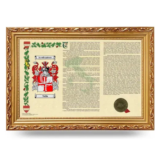 Valla Armorial Landscape Framed - Gold