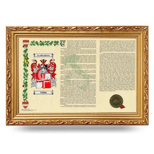 Vallan Armorial Landscape Framed - Gold