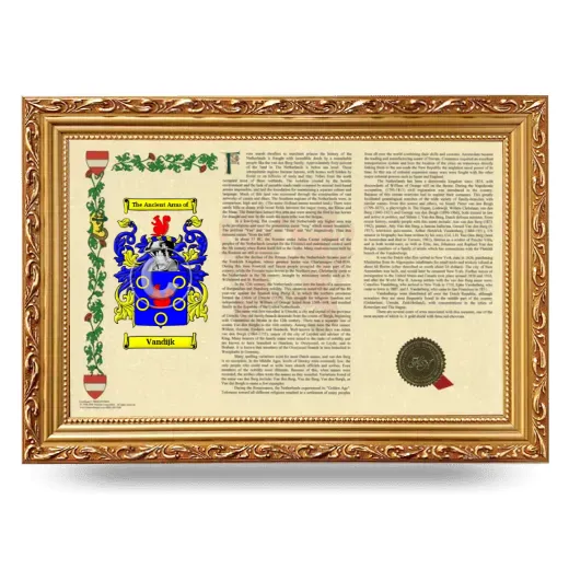 Vandijk Armorial Landscape Framed - Gold