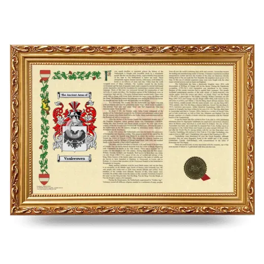 Vanleeuwen Armorial Landscape Framed - Gold