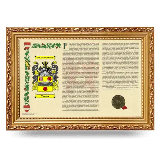 Vannoy Armorial Landscape Framed - Gold