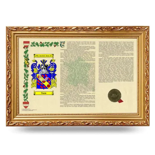 Vaux Armorial Landscape Framed - Gold