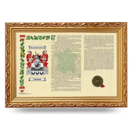 Vavasour Armorial Landscape Framed - Gold