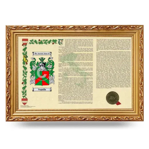 Veguilla Armorial Landscape Framed - Gold