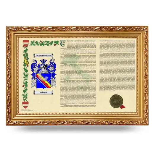 Velarde Armorial Landscape Framed - Gold