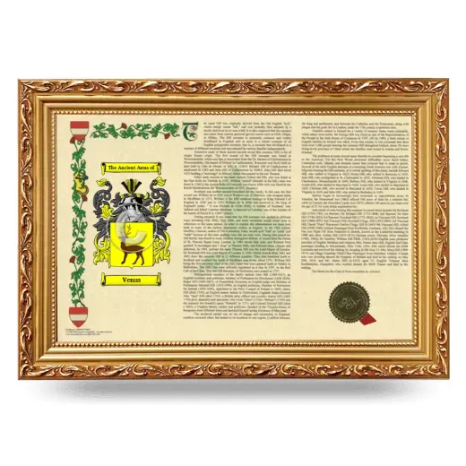 Venus Armorial Landscape Framed - Gold