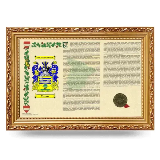 Vergara Armorial Landscape Framed - Gold