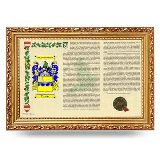 Vernom Armorial Landscape Framed - Gold