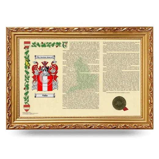Vicks Armorial Landscape Framed - Gold
