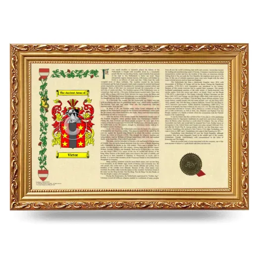 Victor Armorial Landscape Framed - Gold