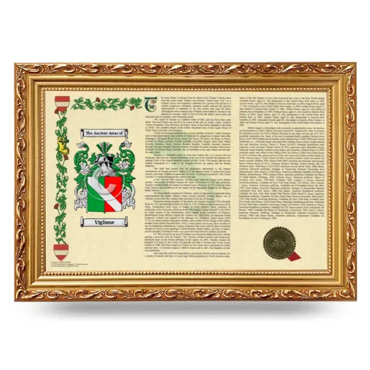 Viglione Armorial Landscape Framed - Gold