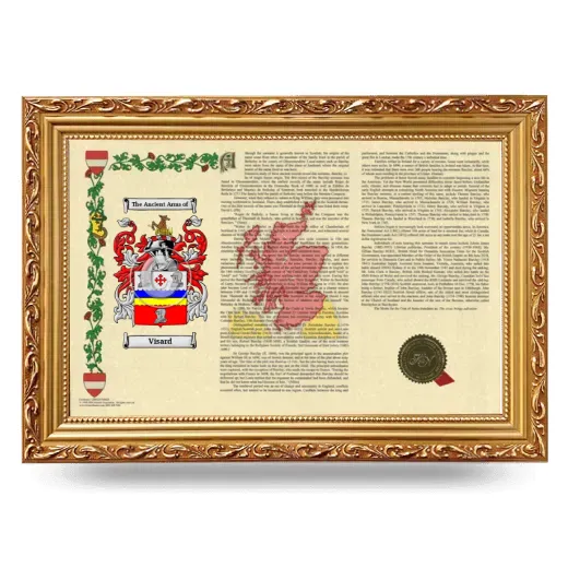 Visard Armorial Landscape Framed - Gold