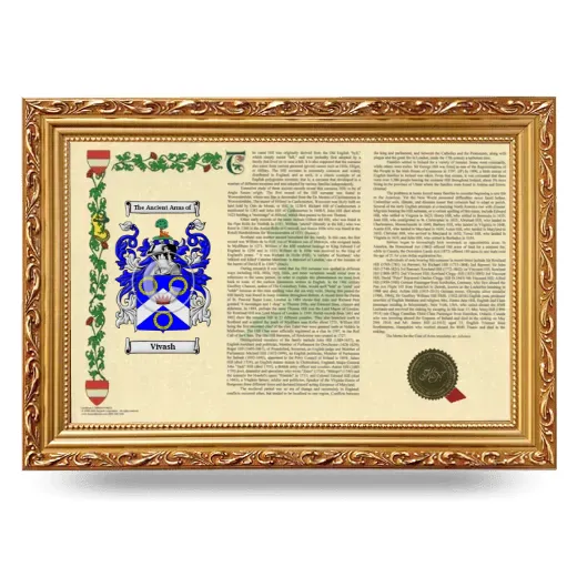 Vivash Armorial Landscape Framed - Gold