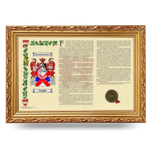 Voorhis Armorial Landscape Framed - Gold