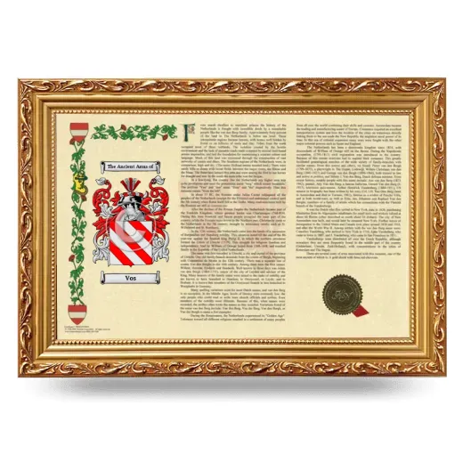 Vos Armorial Landscape Framed - Gold