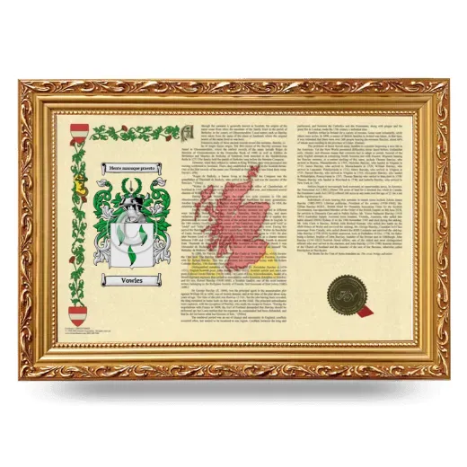 Vowles Armorial Landscape Framed - Gold