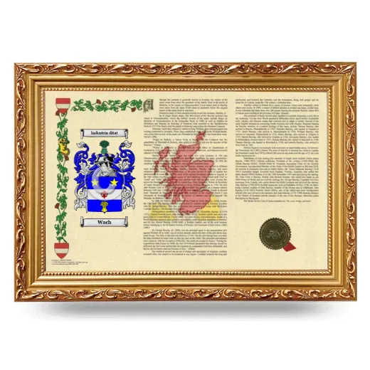 Wach Armorial Landscape Framed - Gold